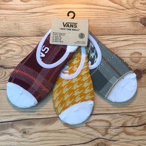 Vans Off The Wall 3 Pack No Show Socks